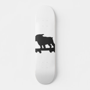 Bulldog på en skateboard - Välj bakgrund färg
