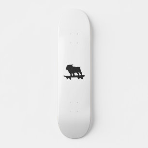 Bulldog på en skateboard - Välj bakgrund färg