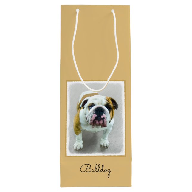 Bulldog Painting - Cute Original Hund Art (Baksidan)