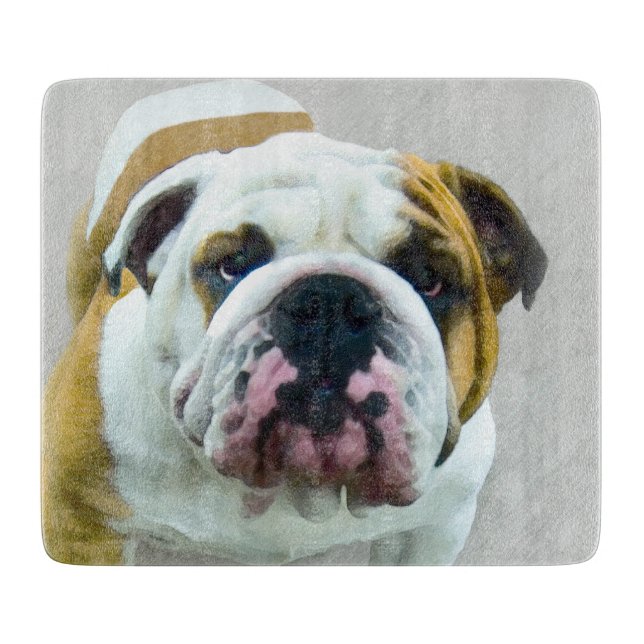 Bulldog Painting - Cute Original Hund Art (Framsidan)