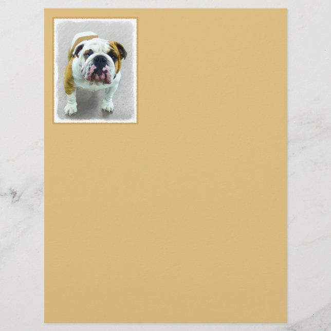 Bulldog Painting - Cute Original Hund Art (Framsida)