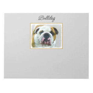 Bulldog Painting - Cute Original Hund Art Anteckningsblock