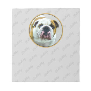 Bulldog Painting - Cute Original Hund Art Anteckningsblock