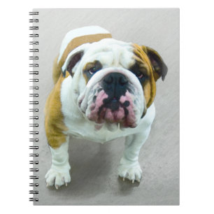 Bulldog Painting - Cute Original Hund Art Anteckningsbok