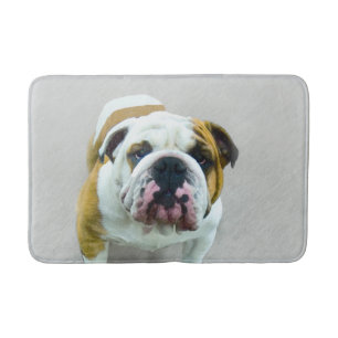 Bulldog Painting - Cute Original Hund Art Badrumsmatta