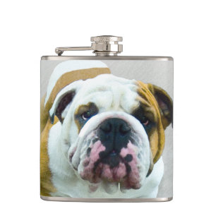 Bulldog Painting - Cute Original Hund Art Fickplunta