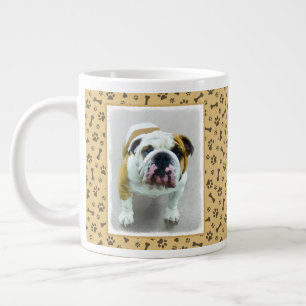 Bulldog Painting - Cute Original Hund Art Jumbo Mugg