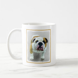 Bulldog Painting - Cute Original Hund Art Kaffemugg