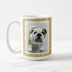 Bulldog Painting - Cute Original Hund Art Kaffemugg