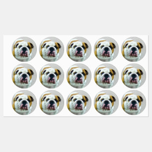 Bulldog Painting - Cute Original Hund Art Klistermärke