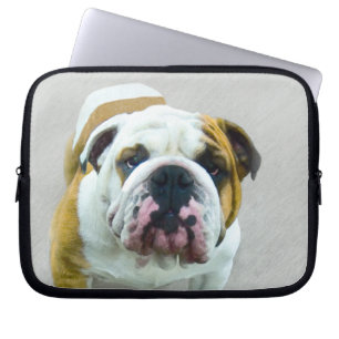 Bulldog Painting - Cute Original Hund Art Laptop Fodral