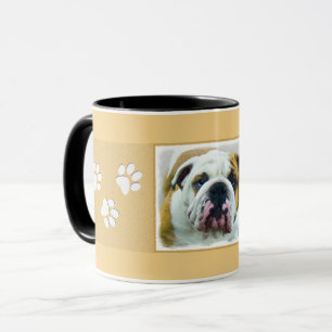 Bulldog Painting - Cute Original Hund Art Mugg