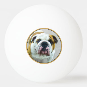 Bulldog Painting - Cute Original Hund Art Pingisboll