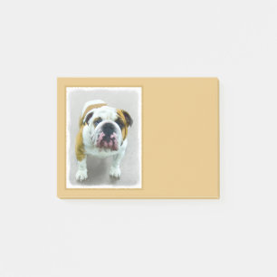 Bulldog Painting - Cute Original Hund Art Post-it Block