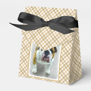 Bulldog Painting - Cute Original Hund Art Presentaskar