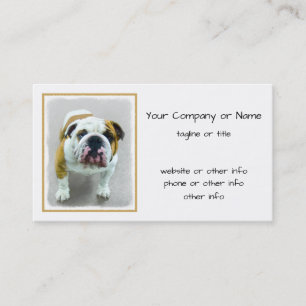 Bulldog Painting - Cute Original Hund Art Visitkort