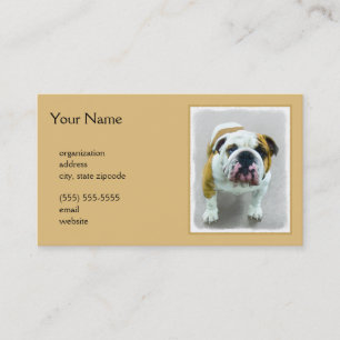 Bulldog Painting - Cute Original Hund Art Visitkort