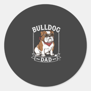 Bulldog Papa Hund Solglasögon Bandana Runt Klistermärke