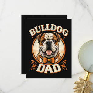 Bulldog Papa – Söt Vintage Bulldog Fars Dag Tack Kort