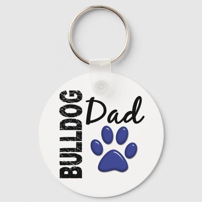 Bulldog Pappa 2 Nyckelring (Framsida)