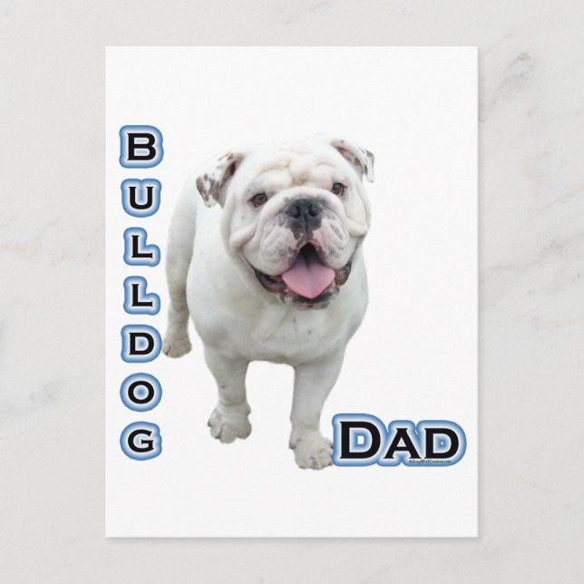 Bulldog Pappa 4 Vykort (Framsida)