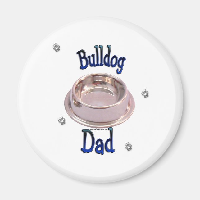 Bulldog Pappa - Anpassad Magnet (Framsidan)