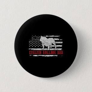 Bulldog Pappa Distress American Flagga Patriotic H Knapp