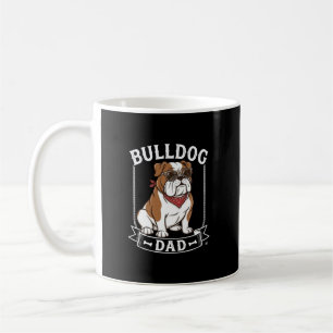 Bulldog Pappa Hund Solglasögon Bandana Kaffemugg