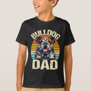Bulldog Pappa Hundälskare Pappa Fars Dag T Shirt