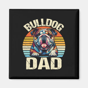 Bulldog Pappa Hundälskares pappa Fars dag Magnet