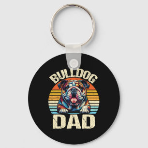 Bulldog Pappa Hundälskares pappa Fars dag Nyckelring