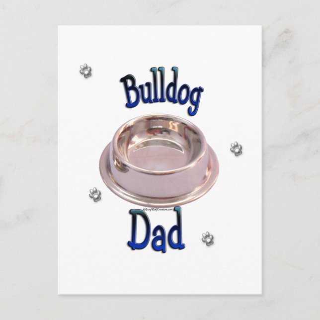 Bulldog Pappa Vykort (Framsida)