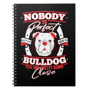 Bulldog Perfektion Hund Kärlek Anteckningsbok