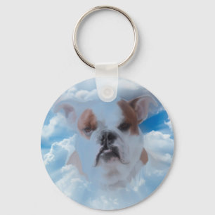 Bulldog Pet med Heaven Clouds Nyckelring