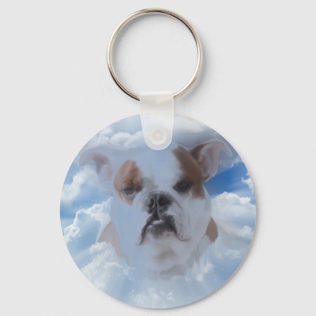 Bulldog Pet med Heaven Clouds Nyckelring (Framsida)