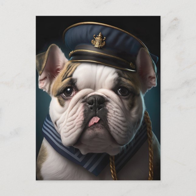 Bulldog Pilot Kapten Vykort (Framsida)
