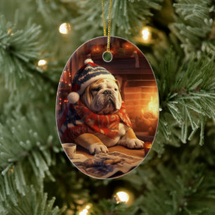 Bulldog Police Älskare Pet Ornament Memorial Gift