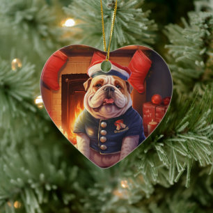 Bulldog Police Älskare Pet Ornament Memorial Gift