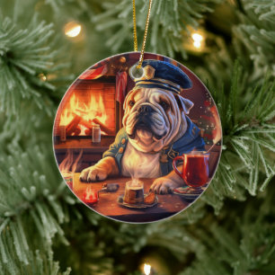 Bulldog Police Älskare Pet Ornament Memorial Gift