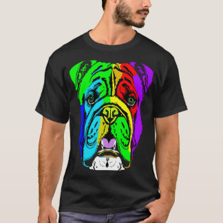 Bulldog Pop Porträtt T Shirt