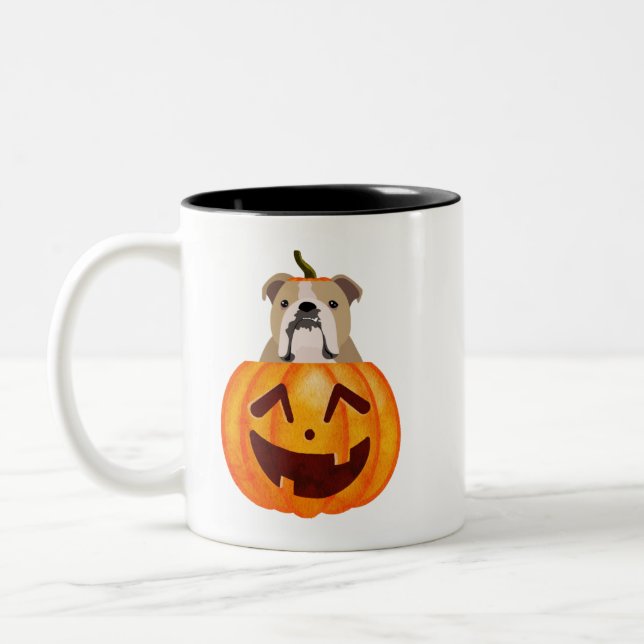 Bulldog Pumpkin Coffee Mugg (Vänster)