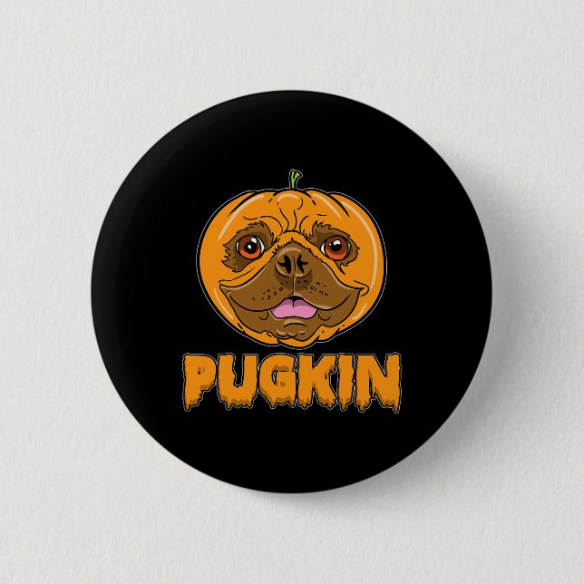 Bulldog Pumpkin Frenchie Pugkin Halloween Knapp (Framsida)