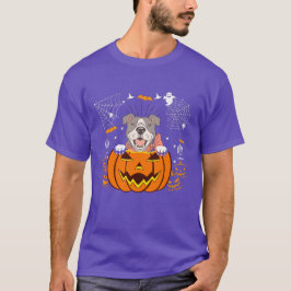 Bulldog Pumpkin Funny Halloween Costume for Hund T Shirt