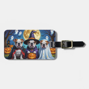 Bulldog Pumpkin Halloween Funny Bagagebricka
