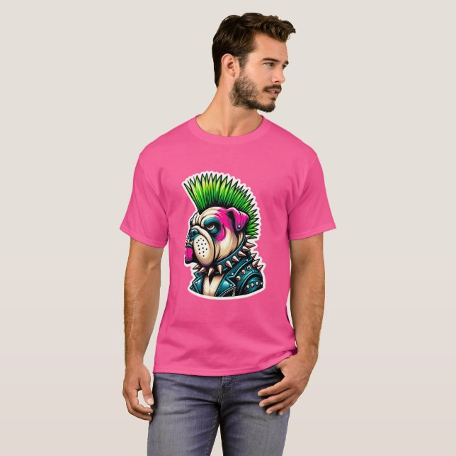 BULLDOG-PUNK ROCKER 2 T SHIRT (Hel framsida)