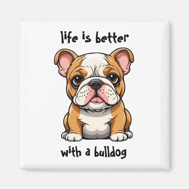 Bulldog Puppy Magnet (Framsidan)