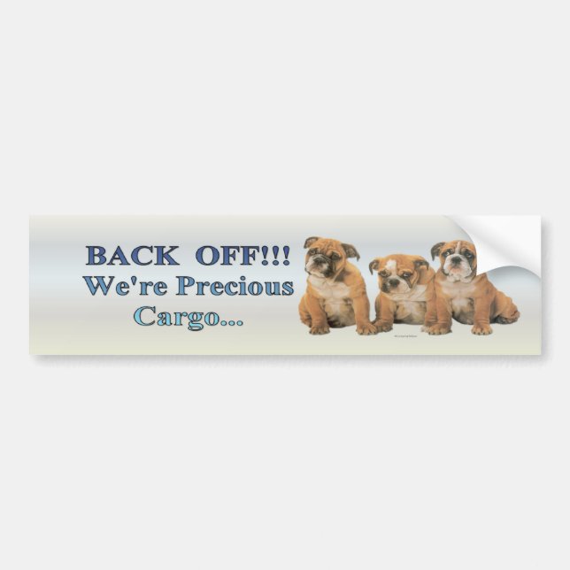 bulldog_pups2_bumpersticker bildekal (Framsidan)