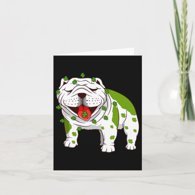 Bulldog Pyjamas Shamrock St Patrick's Day  Kort (Framsida)