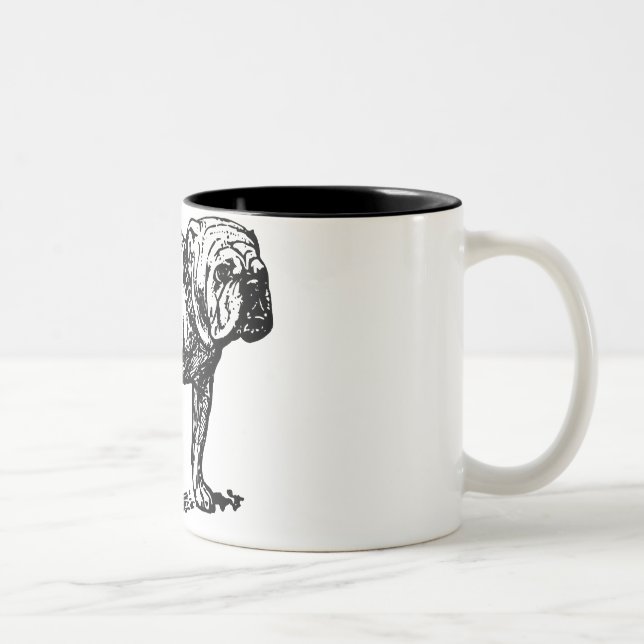 Bulldog Ras Illustration Tvåtons Två-Tonad Mugg (Höger)