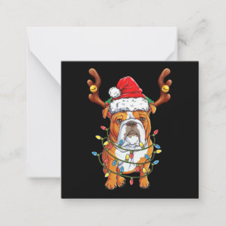 Bulldog Reindeer Funny jul Anteckningskort